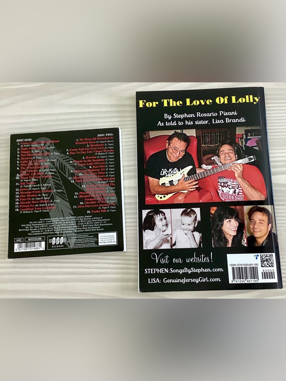 Redbone 36 Track CD & Stephen Rosario Pisani’s “For the Love of Lolly” Memoir